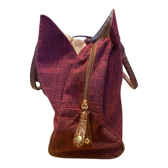 Samantha Brown Croc Embossed Burgundy Tote/Laptop Bag - Picture 4 of 16